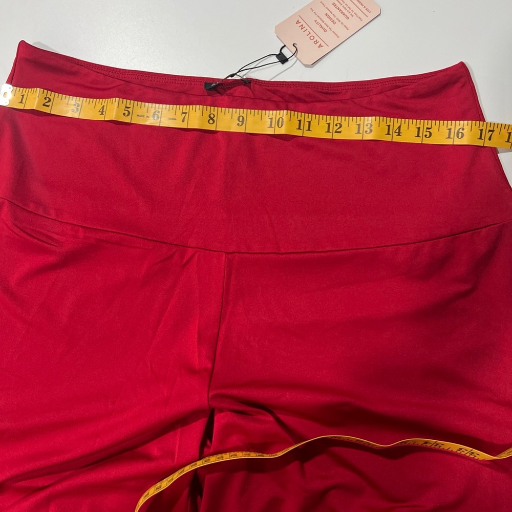 AROLINA  Red stretch yoga Women's Pants wide‎ leg gym. - Picture 11 of 16